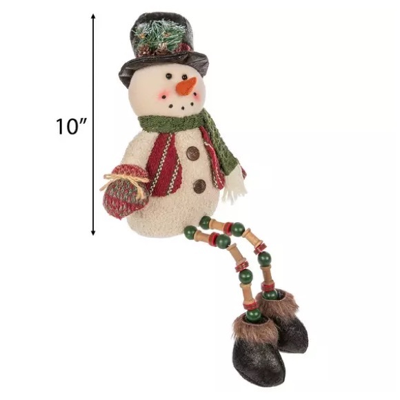 NWT- 19”x 9”-Precious Snowman ⛄️ Sitter Decoration w/ Wood Beaded Dangling Legs - Picture 16 of 16